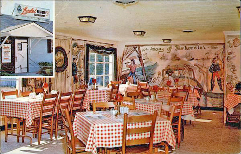 A postcard of the beloved Lorelei Seafood Restaurant from Shem Creek's past.