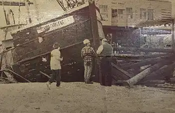 Photo of the remains of Richard and Charlene trawler.